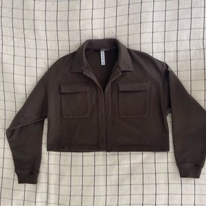 Alo Renown Cropped Button-Up Pullover